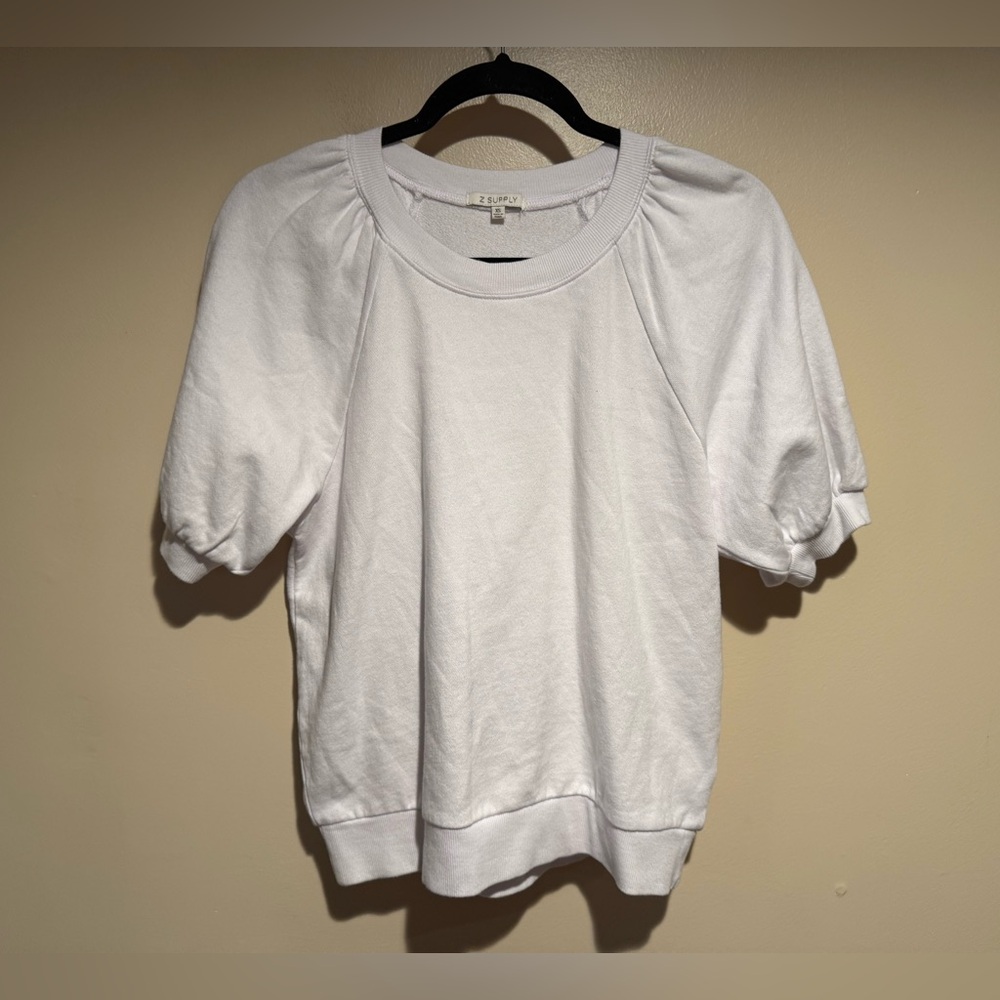 Z SUPPLY GIANNA TERRY TEE - WHITE size x-Small XS - Picture 5 of 12